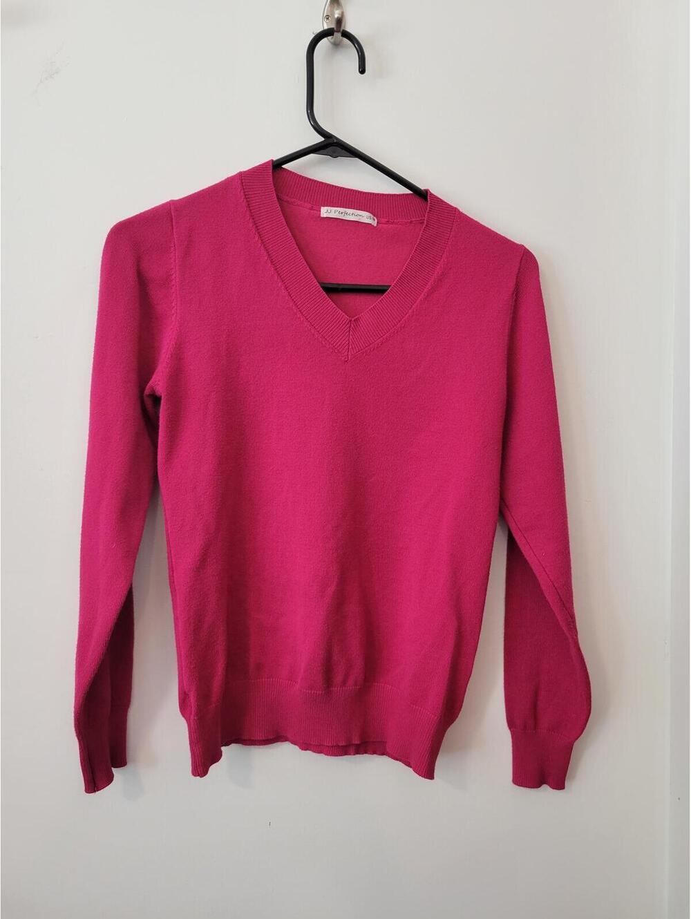JJ Perfection Pink V-Neck Sweater